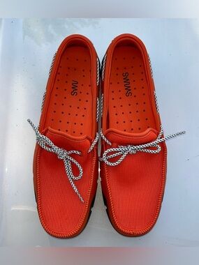 EUC SWIMS Bright Orange Water Resistant Braided Loafer - Size 11